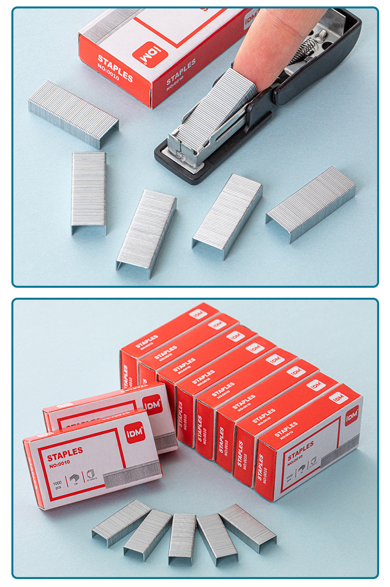 厂家直供订书针1000枚盒装小号迷你10号订书钉办公装订订书机订子详情8