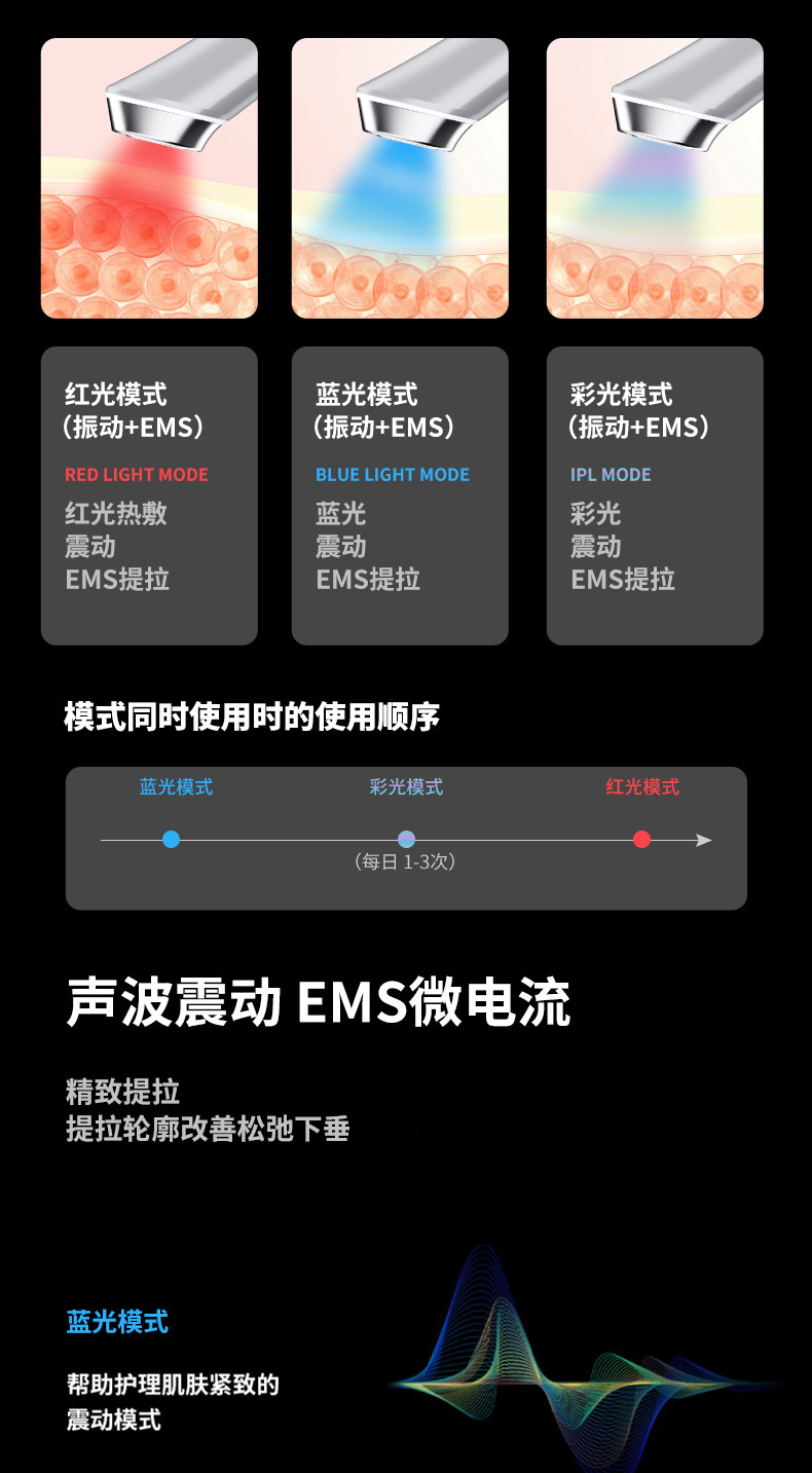 shanilak   跨境家用电子美容仪脸部红光按摩水光导入仪源头面部嫩肤便携详情4