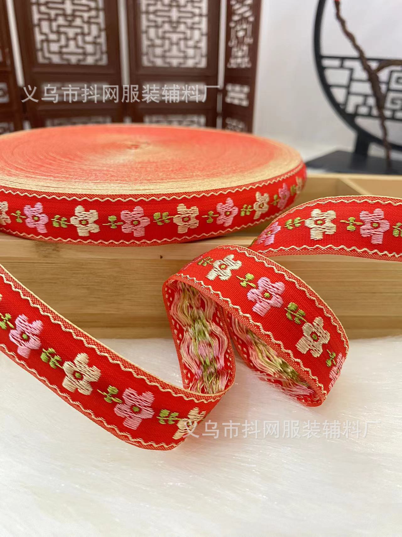 1.6--2.5厘米喜庆民族风织带，少数民族服饰蝴蝶结儿童发夹鞋花头详情19