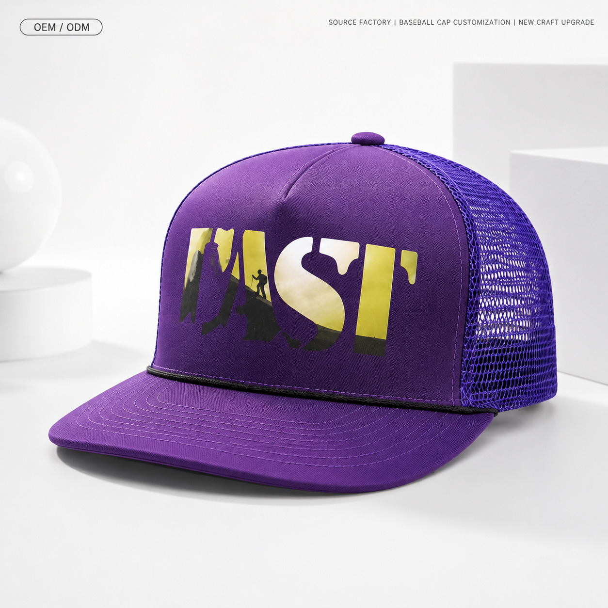 Nueva malla letras logotipo impreso gorra de béisbol malla transpirable sombrero hip-hop marca de moda gorra deportiva transfronteriza comercio exterior pic 1