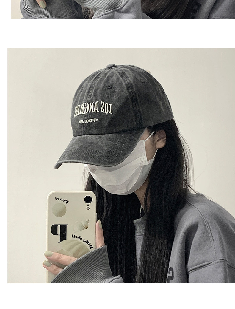 ins retro grey baseball cap for women, summer American-style washed head, trendy, versatile and face-enhancing small baseball cap pic 10