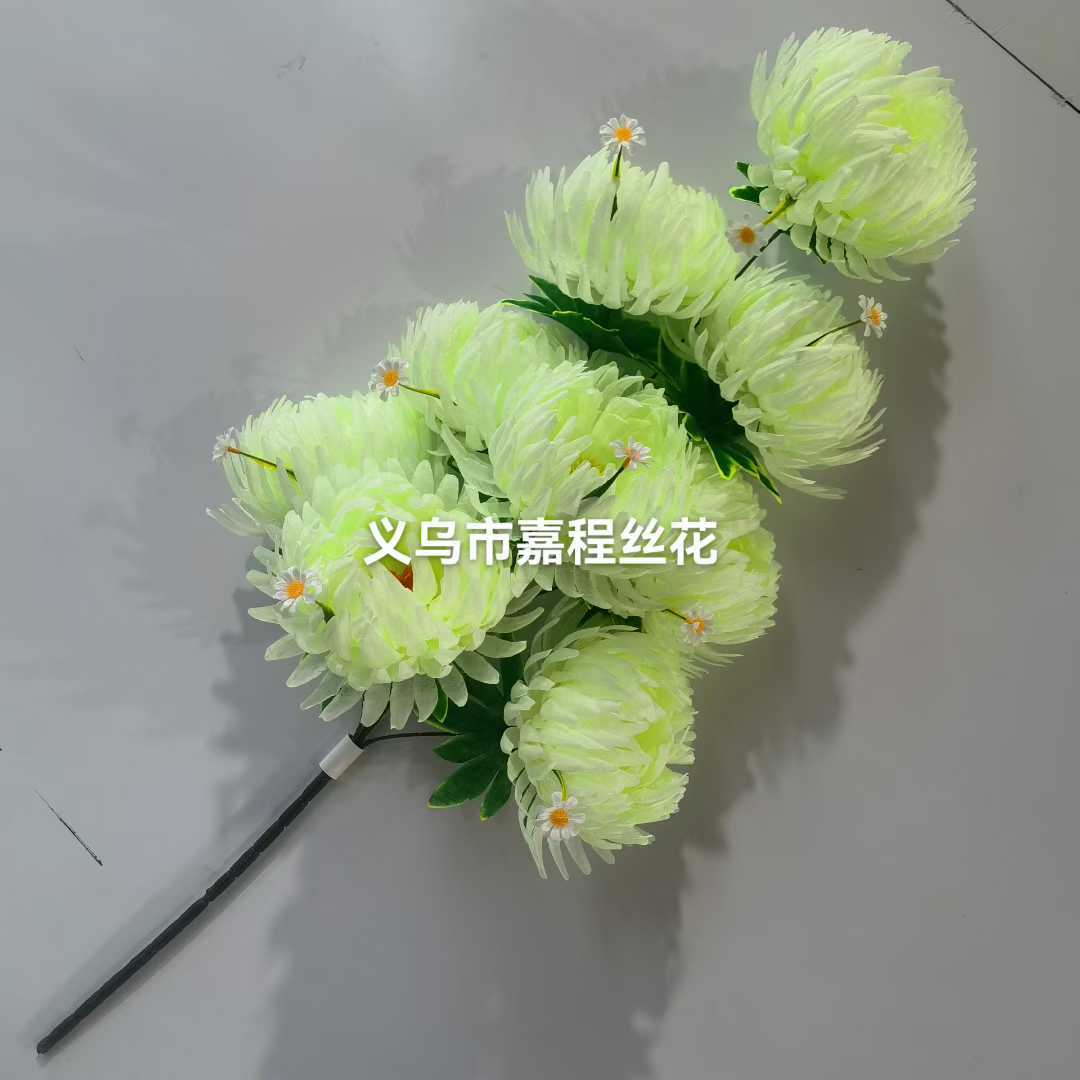 1.1 Tall nine-head large core chrysanthemum bouquet flower pieces, Qingming flower, artificial flower, flower pic 7