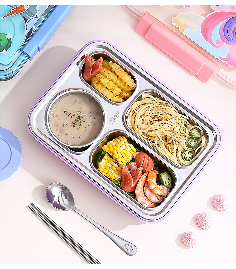 Dopamine-colored insulated lunch box for girls, 304 stainless steel lunch box for office workers, high appearance level, heat and cold resistant lunch box pic 15