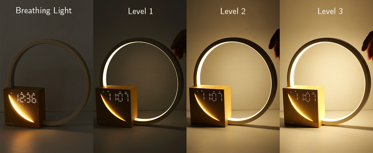 Best-selling wireless charging alarm clock, white noise 10W charger, touch bedside lamp, wake-up light, reading eye-protecting night light pic 9