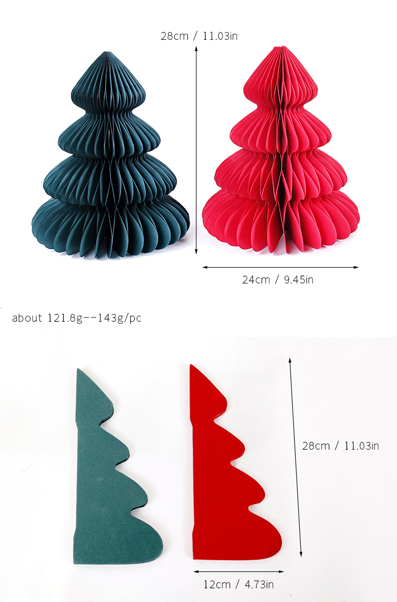 圣诞节装饰用品 立体纸蜂窝圣诞树 桌面摆件 家居派对PATY装饰 绿色环保 圣诞装饰品详情6