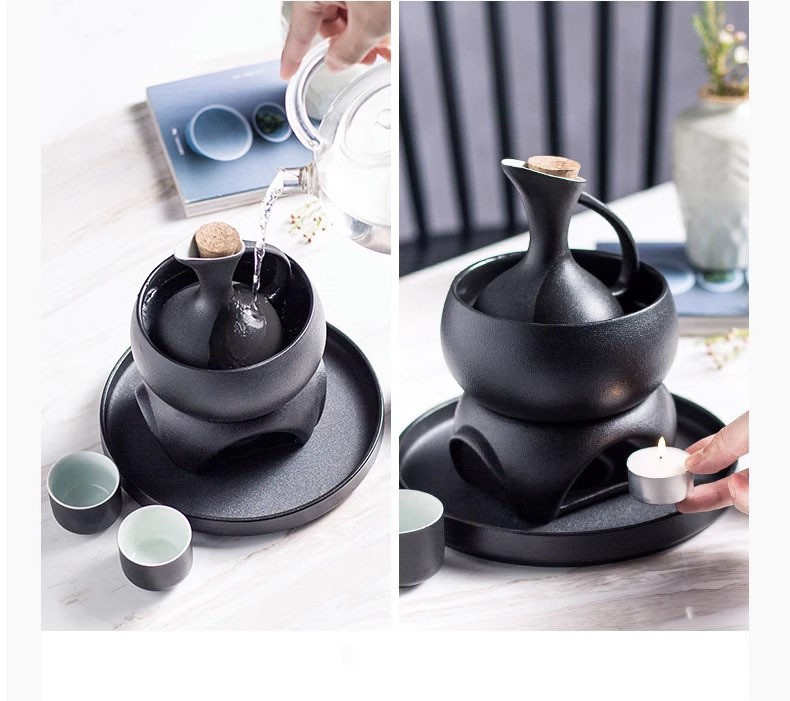 陶瓷温酒器花雕酒黄酒温酒壶中式烫酒壶家用热酒器煮酒壶酒具套装详情6