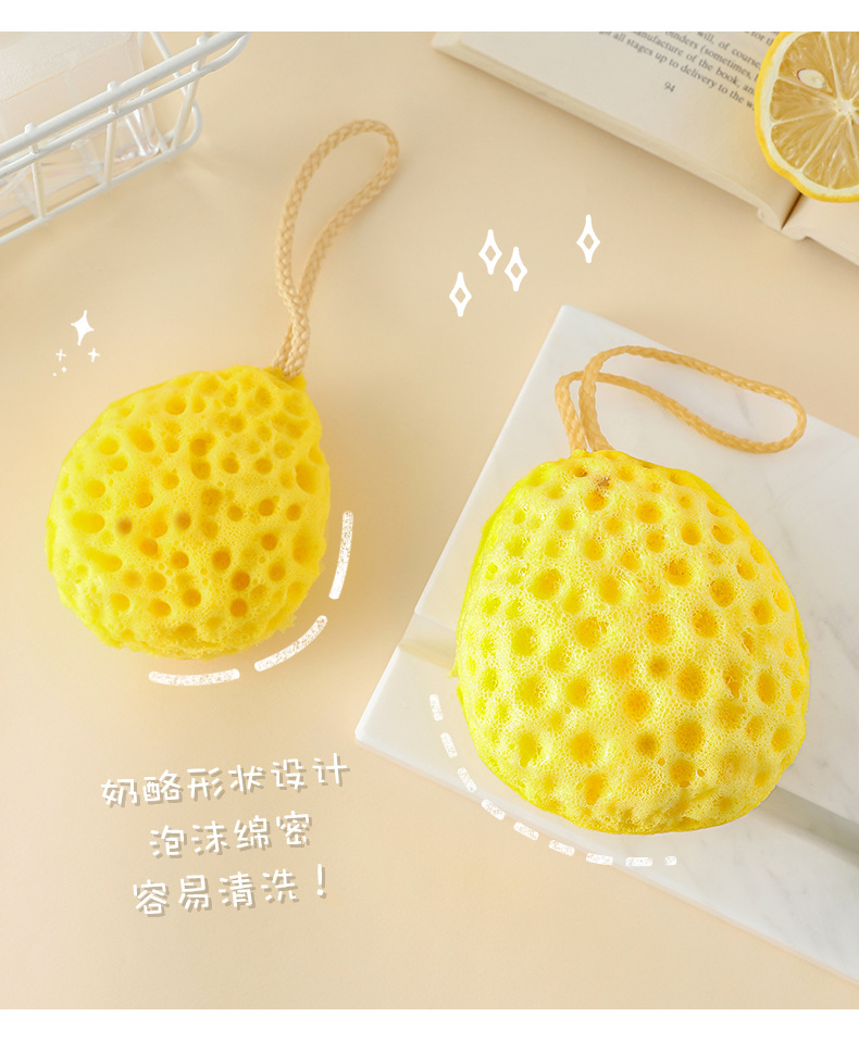 日式蜂窝沐浴球舒适不散超柔软海绵儿童可爱洗澡起泡搓澡女沐浴花详情9