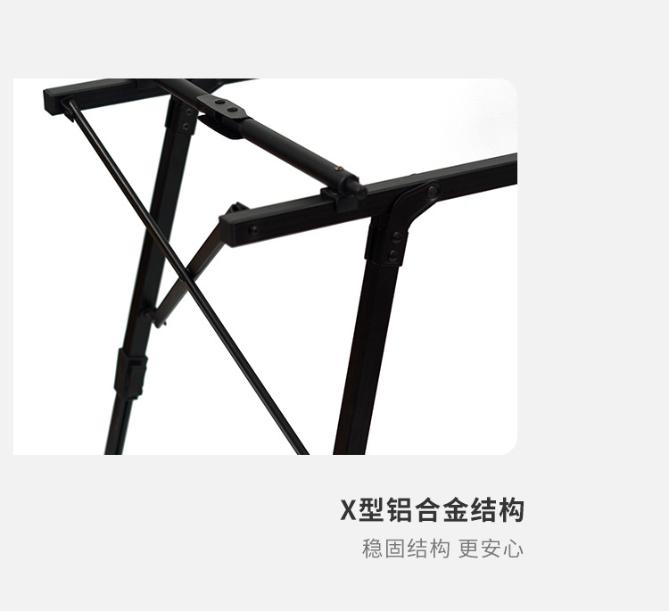 户外露营桌便携式铝合金加高折叠蛋卷桌多功能可折野餐野营露营桌详情7
