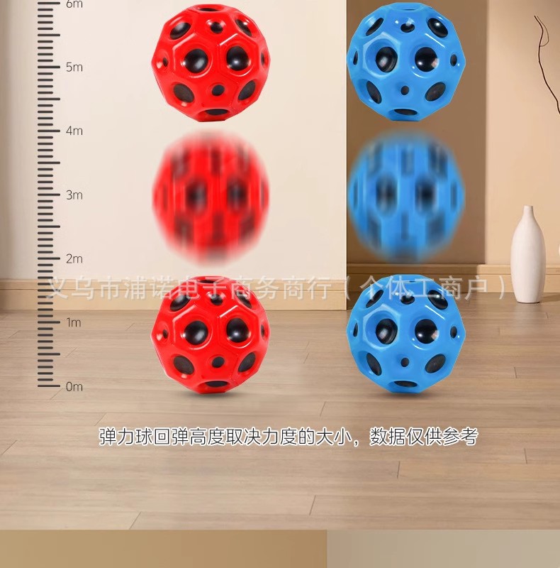 跨境外贸解压弹力球6.3公分月球洞洞球休闲PU发泡球加重高弹力球详情9