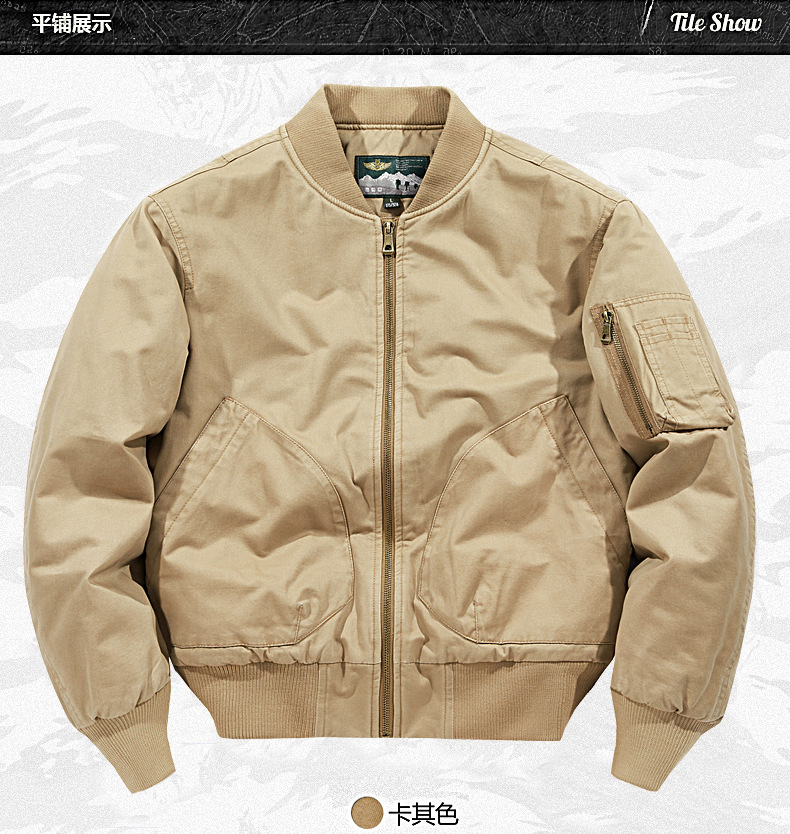 2024春秋新款飞行夹克棉衣男款V领青年上衣工装外套男春秋款棉服详情6