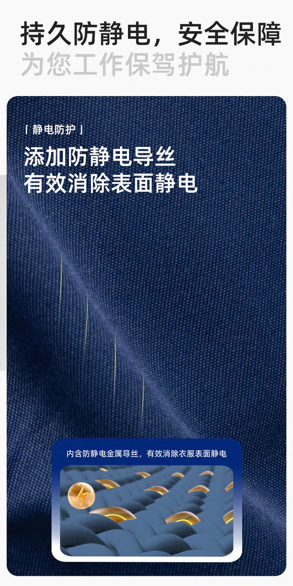 春秋季防水防静电防酸碱工作服套装男女劳保服耐磨耐脏耐腐蚀工装详情10