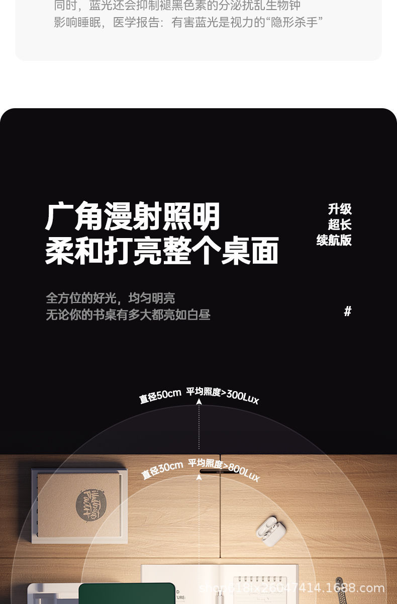 学生宿舍专用学习台灯大容量超长续航折叠收纳阅读台灯床头小夜灯详情20