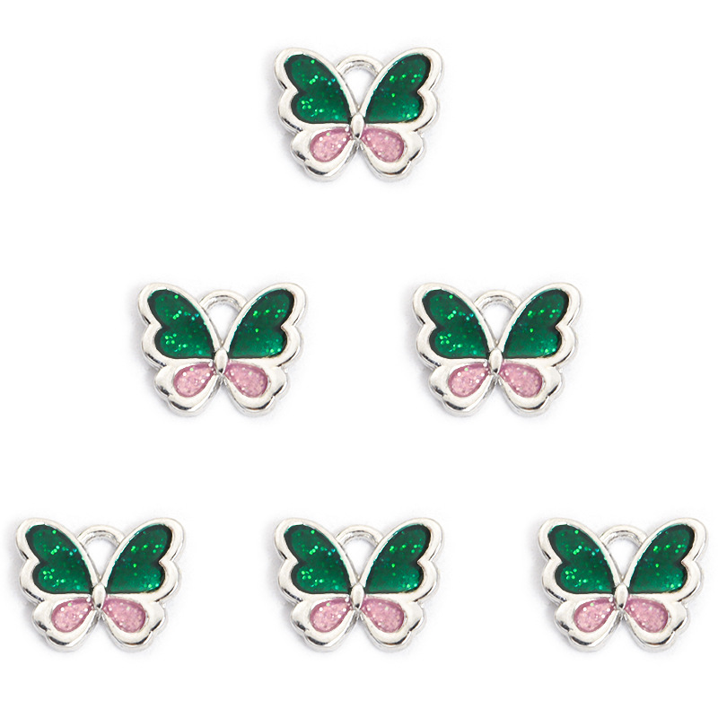 时尚炫彩蝴蝶滴油合金挂件 动物DIY饰品配件手链项链耳环吊坠配饰详情23