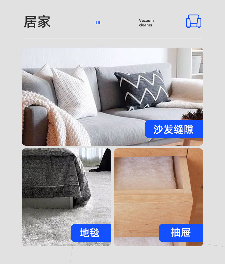 Wireless pet vacuum cleaner, 120W high power, car and home dual-purpose handheld rechargeable dry and wet vacuum cleaner pic 18