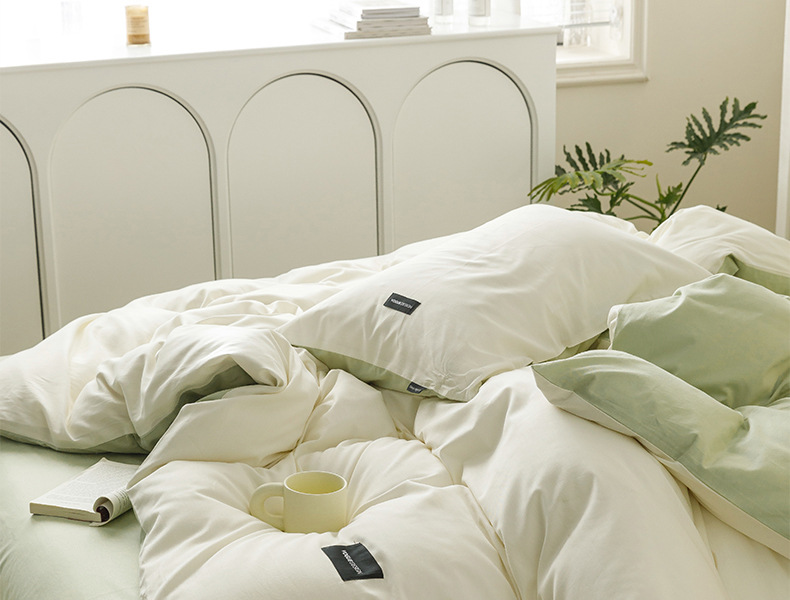 全棉100纯棉四件套轻奢简约长绒棉床单被套无印风学生宿舍三件套4详情17