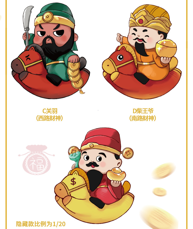 马上有财神盲盒 办公室桌面装饰创意摆件卡通萌趣树脂工艺品盲盒详情3