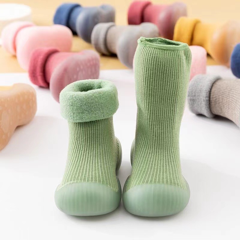 Baby walking shoes for autumn and winter, thickened with fleece, soft-soled and anti-slip, pure cotton floor socks for warmth pic 26