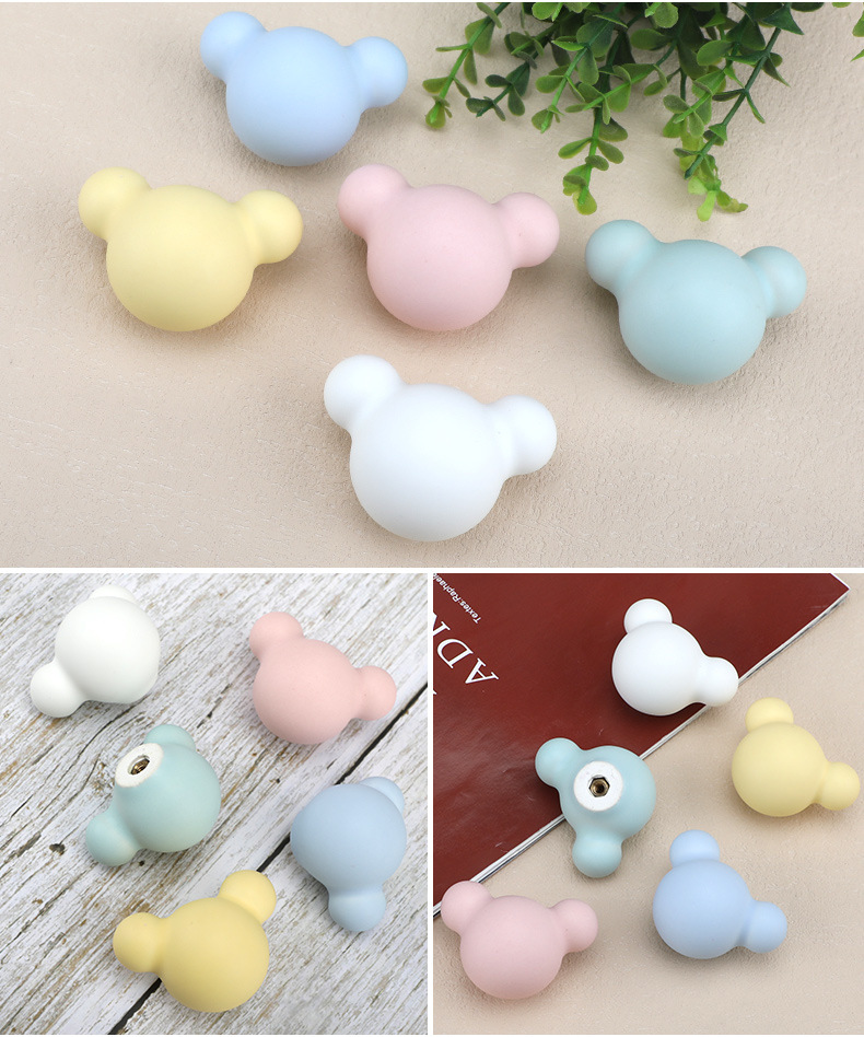 马卡龙彩色圆形拉手儿童房可爱衣柜门橱柜抽屉莫兰迪粉蓝色小拉手详情20