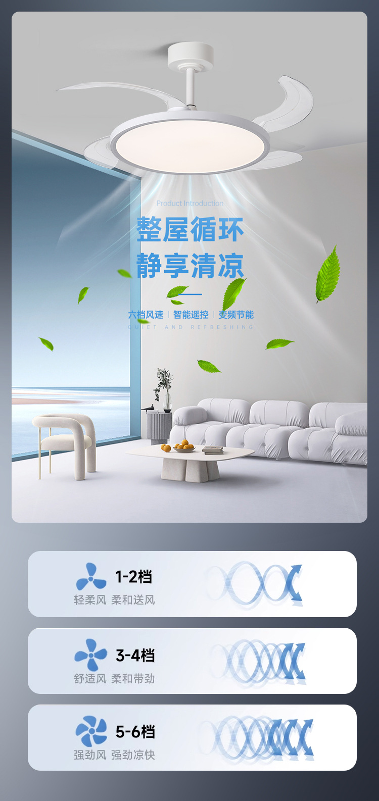 超薄风扇灯护眼隐形吊扇灯电扇客厅餐厅静音全光谱变频吊灯带详情17