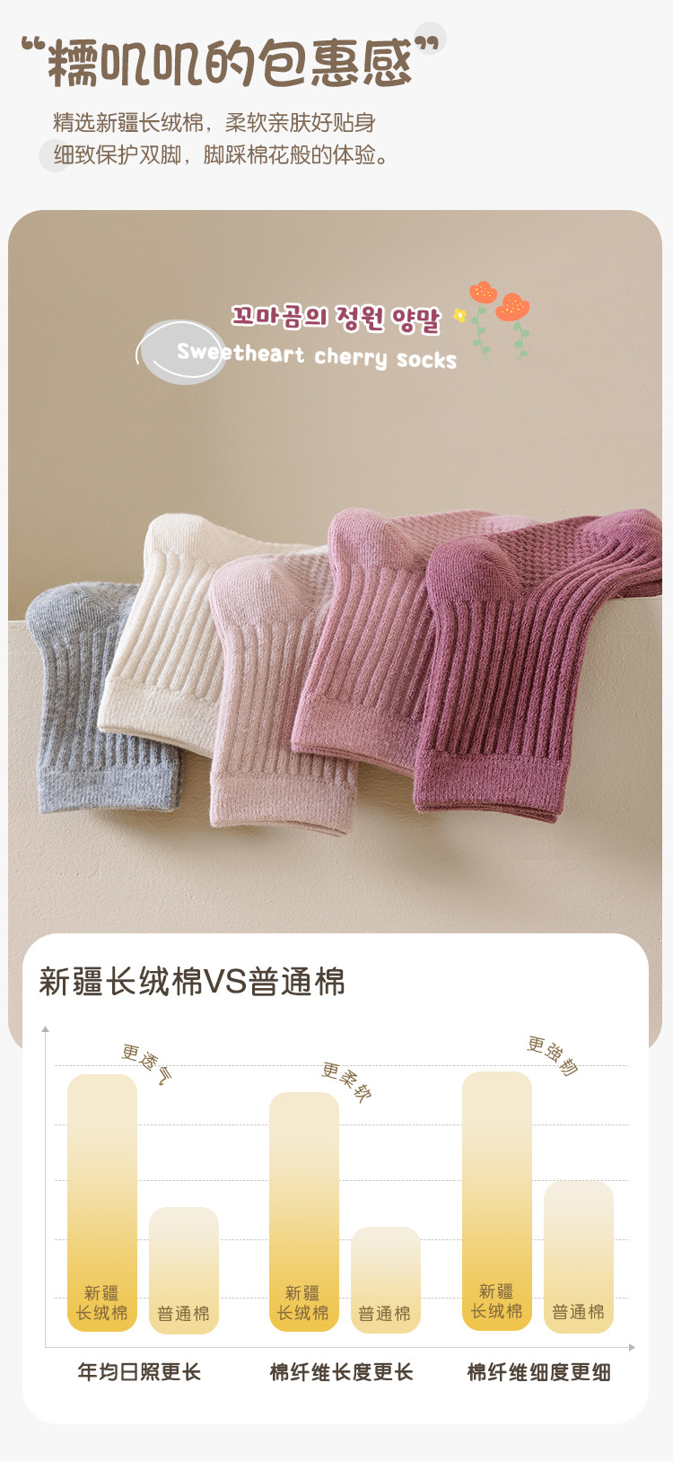 秋冬款儿童袜子纯色韩版a类棉宝宝袜无骨中小童中筒棉袜童袜批发详情3