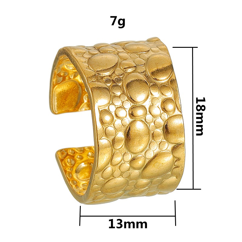 Cross-border fashion stainless steel jewelry, niche design geometric shape hydraulic three-dimensional open titanium steel ring pic 2