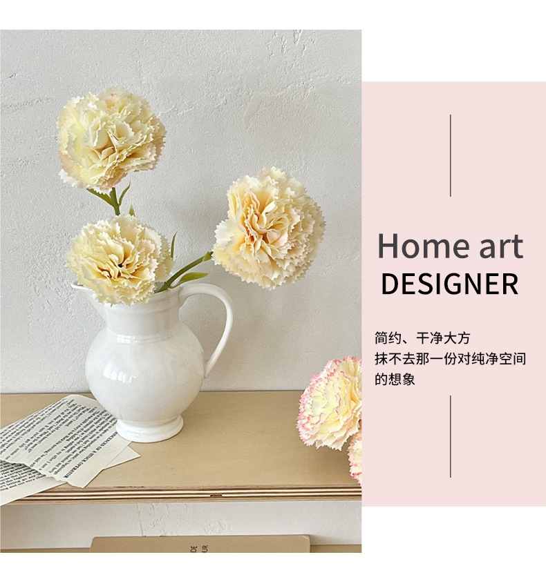 康乃馨仿真花假花母亲节教师节房间卧室客厅装饰花艺摆件拍照道具详情8