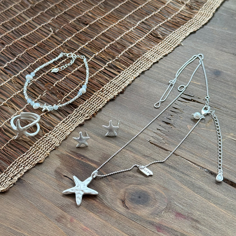 Starfish Series Collection s925 Sterling Silver Bracelet for Women, handcrafted design, versatile broken silver bracelet combination for layering pic 4