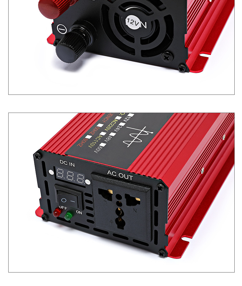 Pure sine wave inverter, 12V vehicle-mounted power transformer, 24V to 220V inverter for street vending trucks, digital display pic 13