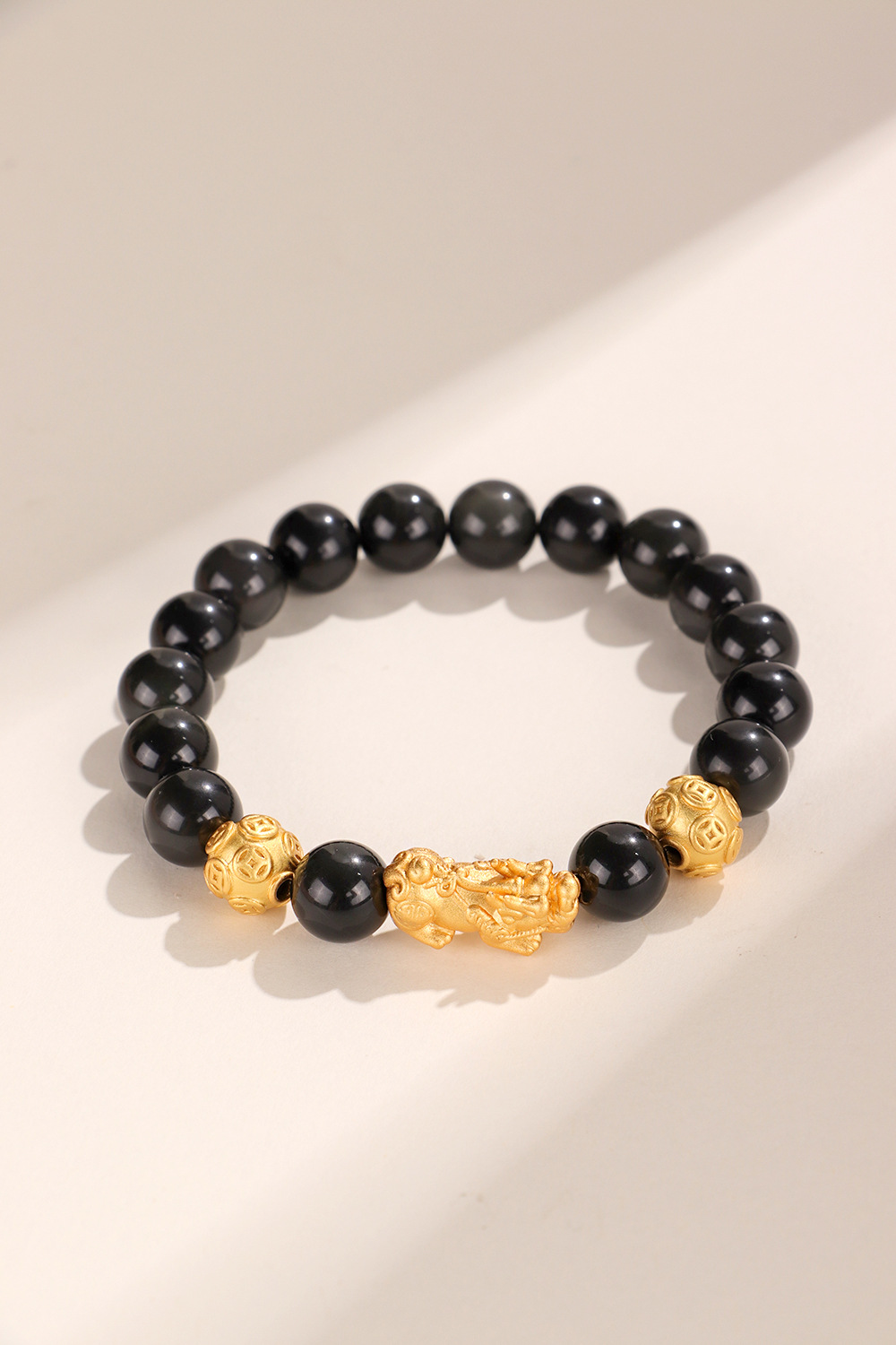 国潮貔貅珠黑曜石串珠情侣手链女新中式民族国潮风手串批发详情35