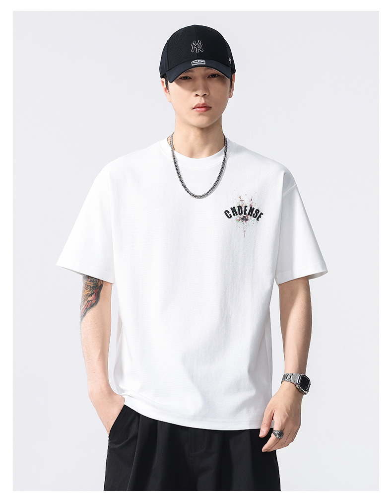 Summer new graffiti painting loose short-sleeved T-shirt for men 2025 Thin casual printed half-sleeved T-shirt pic 10