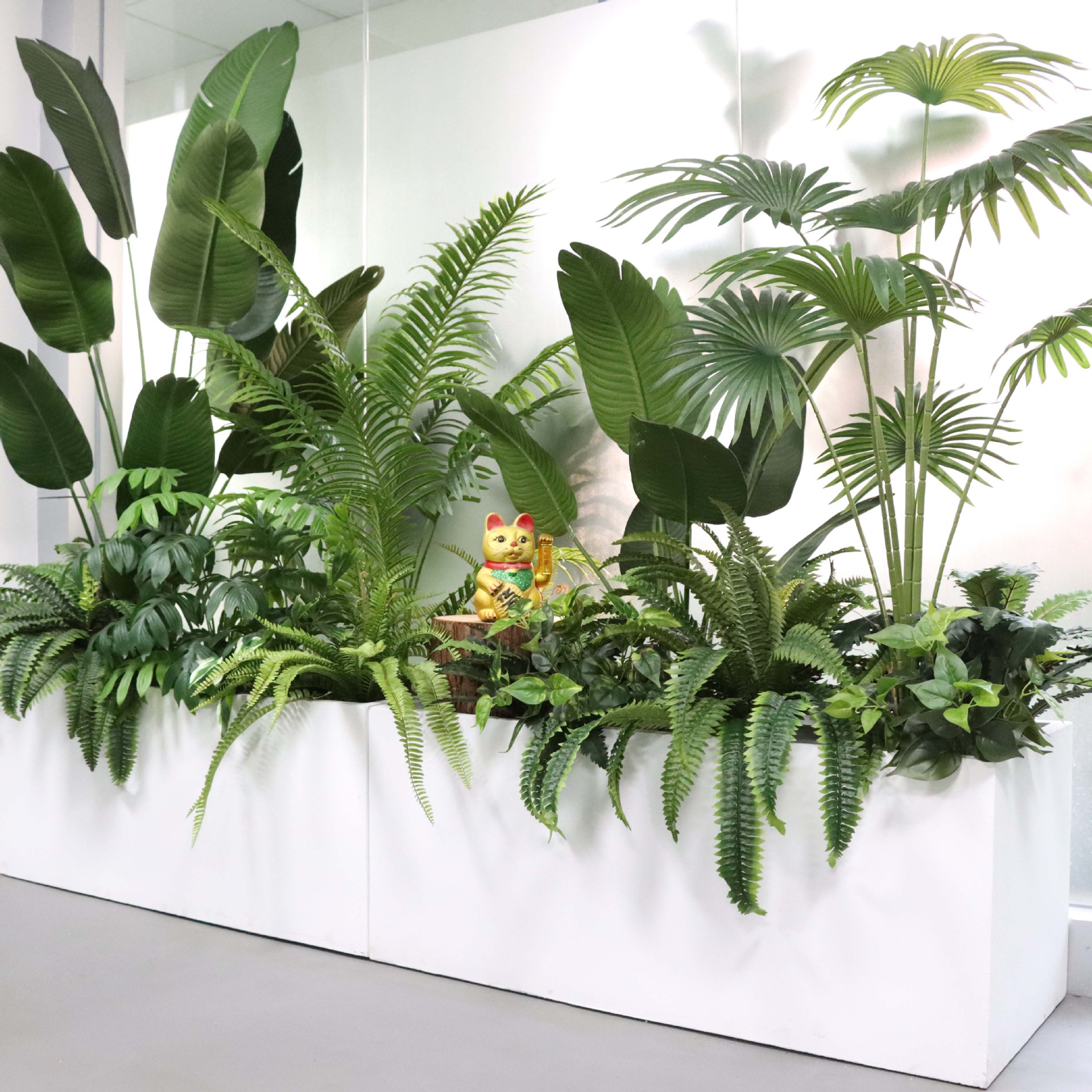 Artificial green plants, potted plants, artificial trees, landscape Spaces, plant landscaping, indoor staircase, corner decoration and matching pic 6