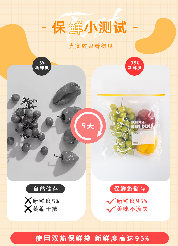 收纳密封袋食品袋封口加厚保鲜袋家用冰箱分装冷冻蔬菜自封袋食品详情2