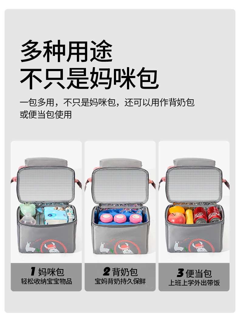 新款杀菌妈咪包母婴外出轻背奶包母乳保鲜保温冰包多功能妈妈包详情12