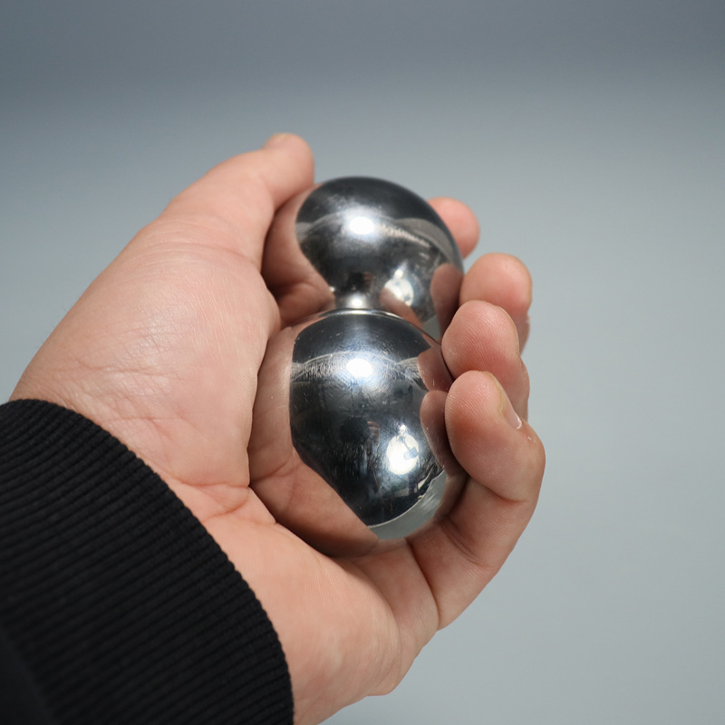 A 304 stainless steel ball hollow bell sound gift for middle-aged and elderly leisure sports, hand-spun massage fitness handball, packed in a wooden box pic 6