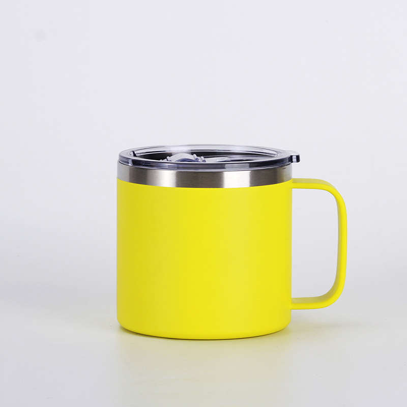 Cross-border 12oz and 14oz stainless steel handle cups, vacuum double-layer large-capacity insulated cups, household portable mugs pic 11