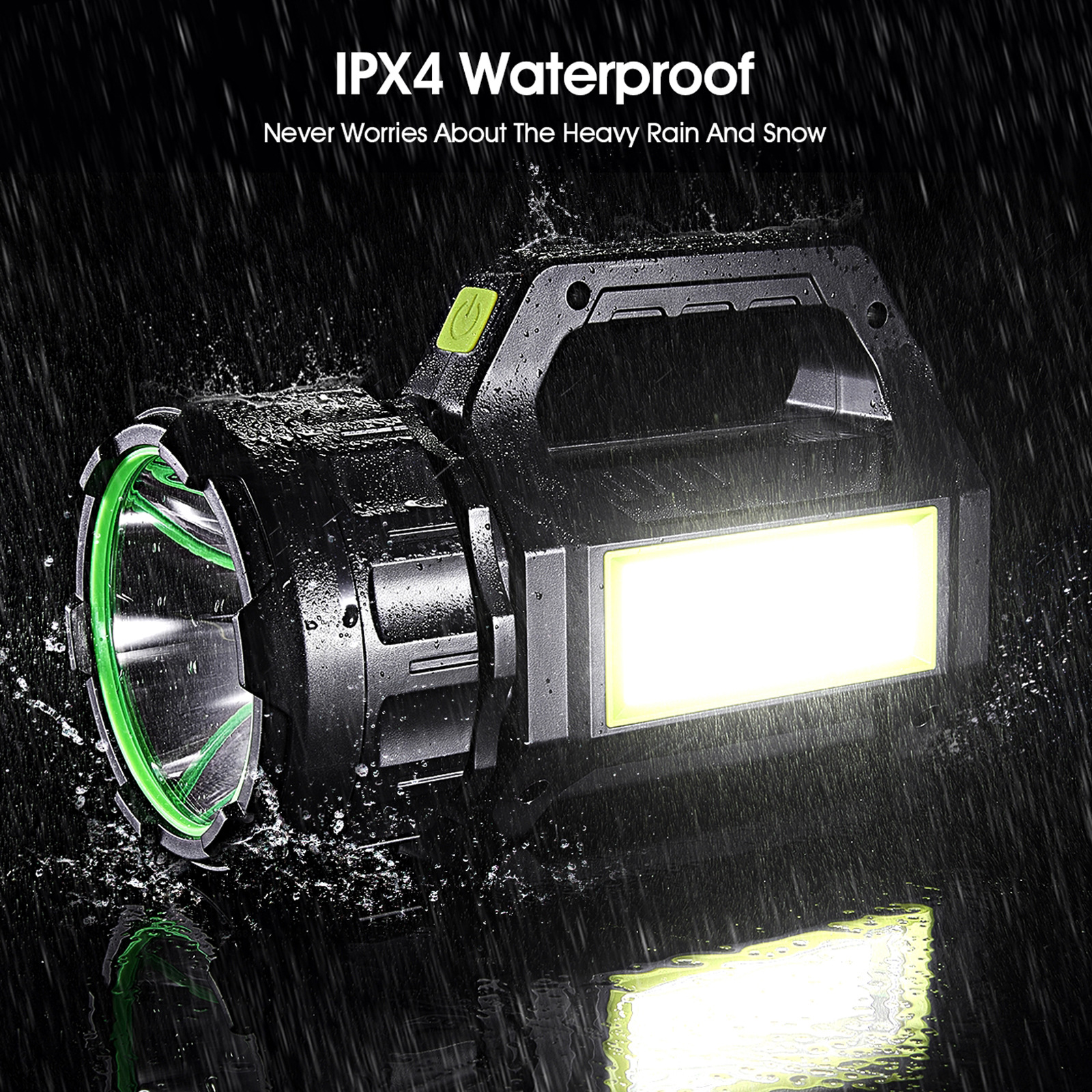 Solar-powered flashlight, outdoor charging portable lamp, multi-functional searchlight, adjustable USB red light warning light, cross-border pic 7