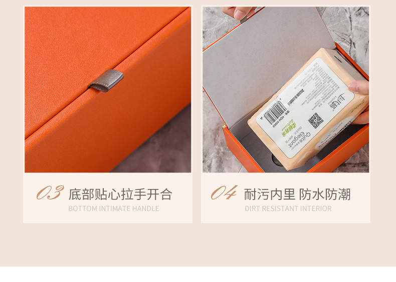 Light luxury paper tissue box, creative and simple living room, home, bedroom tissue box, high-end leather tissue box for hotels and restaurants pic 9