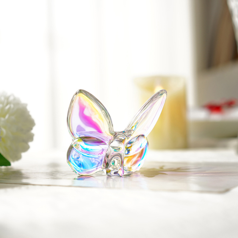 批发零售水晶炫彩琉璃彩色蝴蝶摆件装饰品小礼物居家工艺品外贸公 水晶工艺品精致美观适合送礼详情5