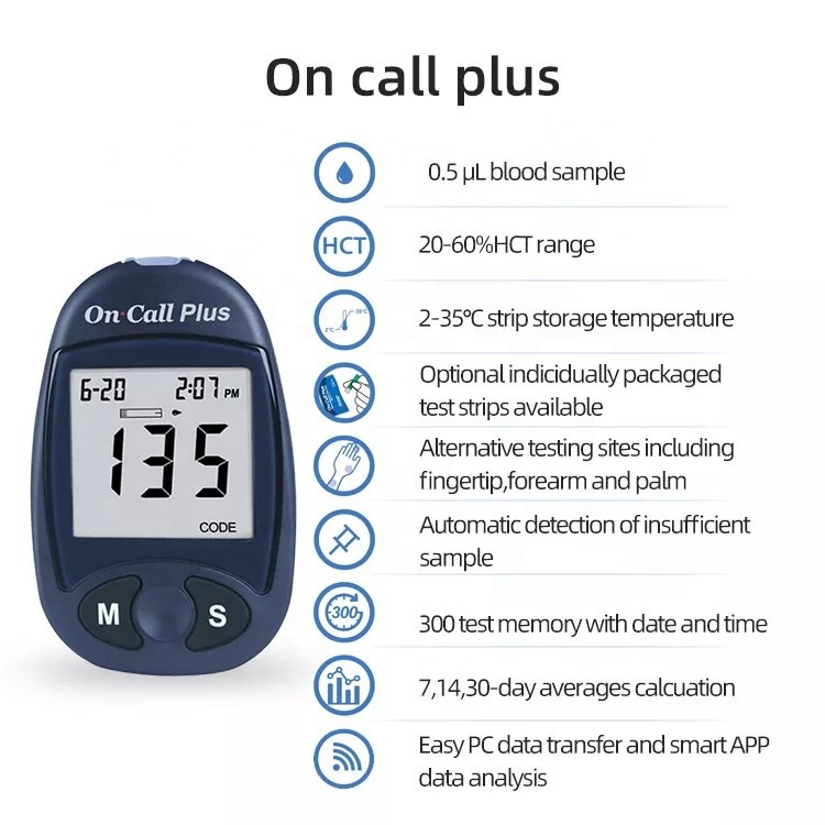 Cross-border exclusive OnCallPlus blood glucose meter, English packaging, home glucose machine, intelligent blood glucose tester pic 9