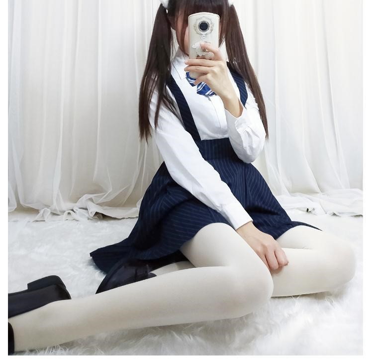 日系奶白色天鹅绒打底连裤黑色丝袜女秋冬加厚保暖软妹春夏季薄款详情3