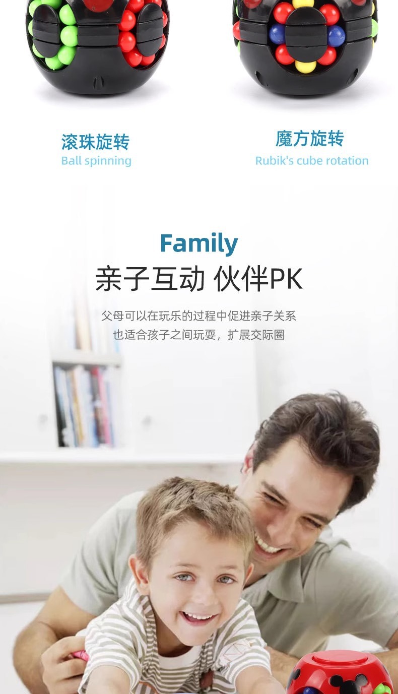 汉堡魔方益智减压男女孩手指陀螺旋转小魔豆幼儿园礼物儿童玩具详情9