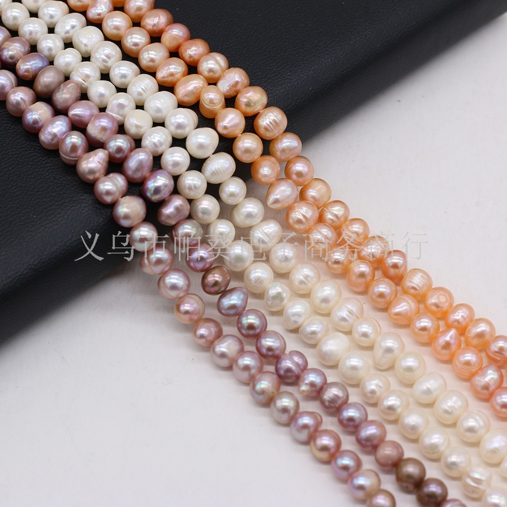 Natural pearl nearly round-shaped beads ADIY jewelry accessories, handcrafted jewelry necklaces, production and wholesale pic 1
