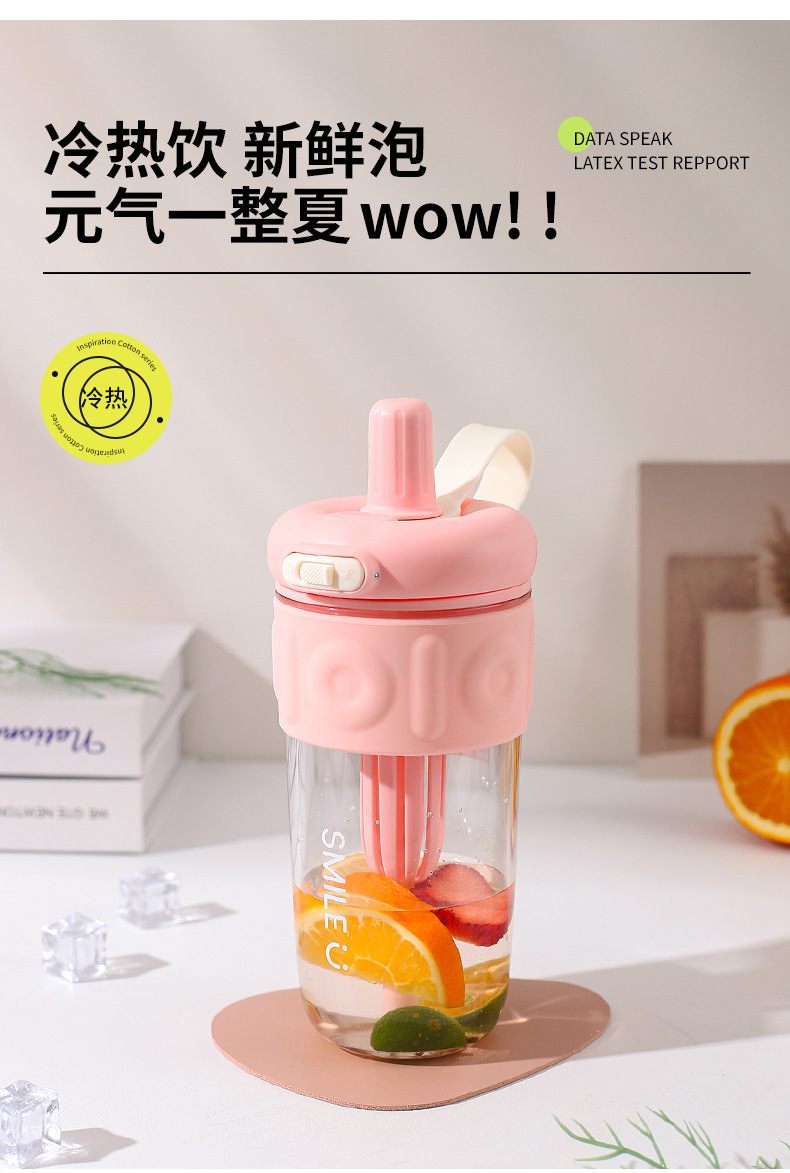 2024新款运动水杯夏季女简约大容量水杯耐高温高颜值塑料杯吸管杯详情17