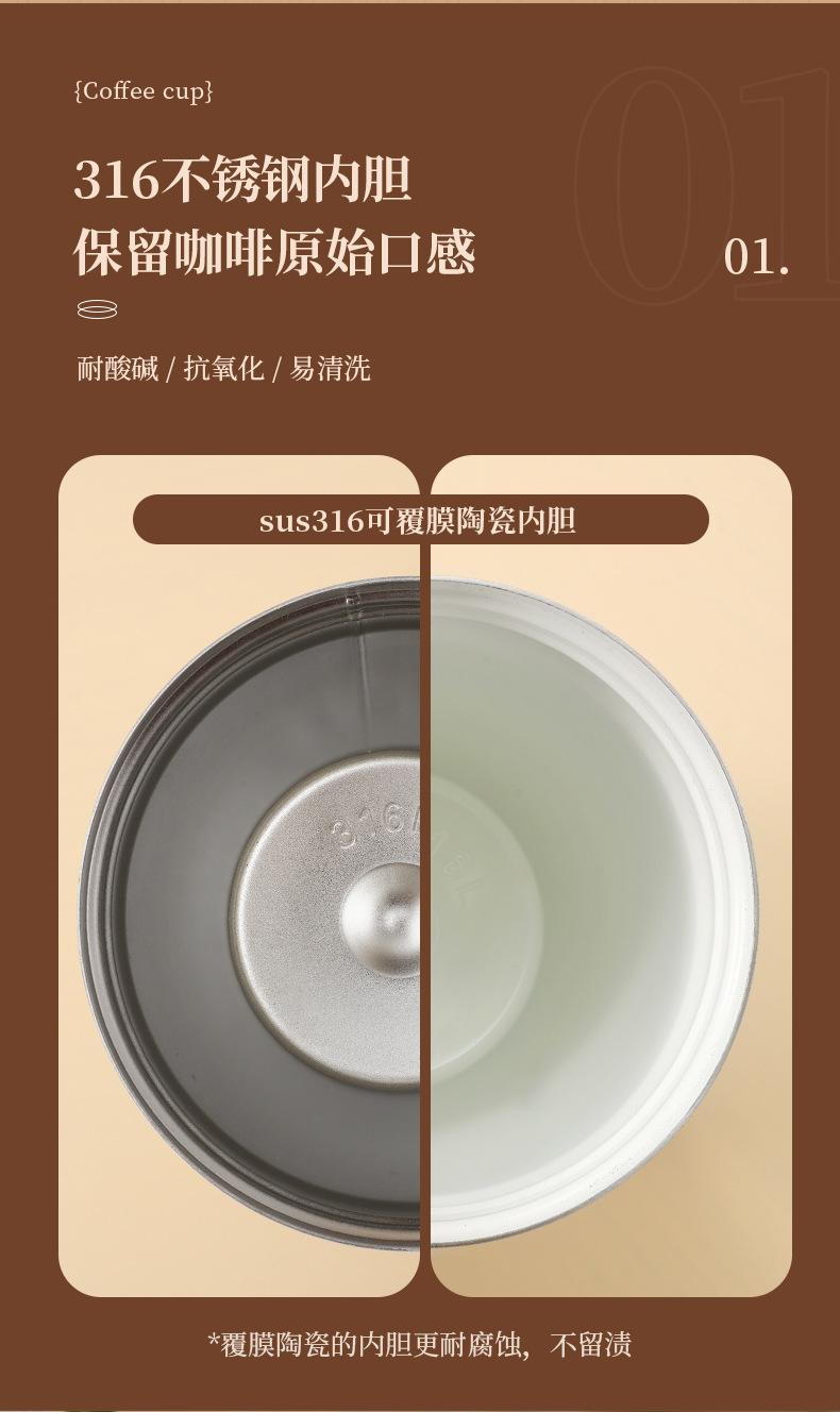 铃兰花咖啡杯316不锈钢保温杯高颜值便携水杯大容量车载杯子定制详情10