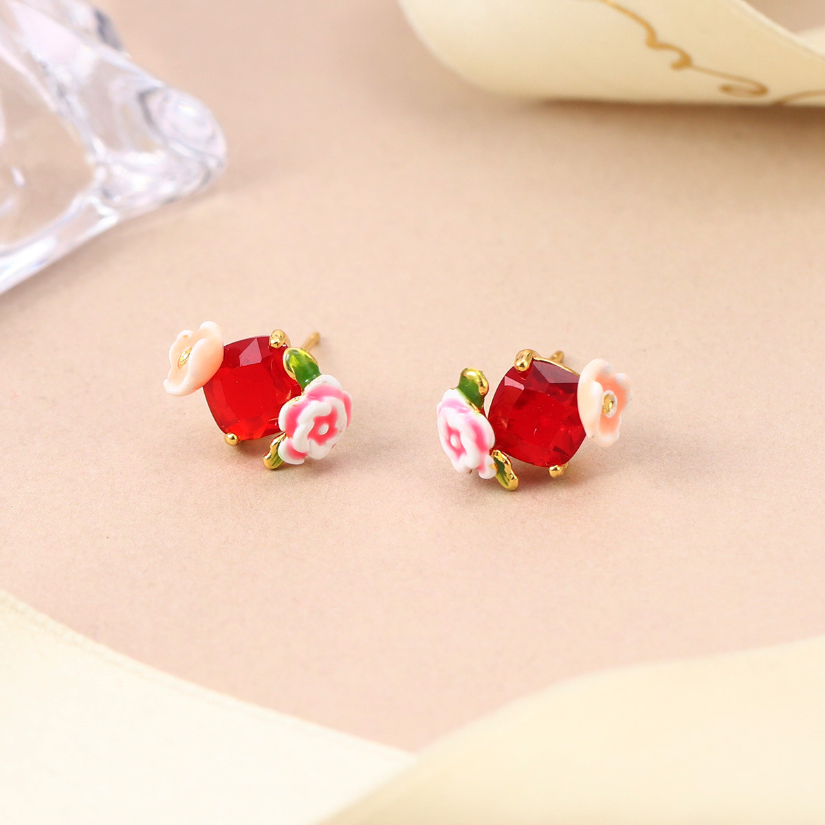 Fresh and new Chinese-style floral stud earrings for spring and summer, high-end enamel pearl earrings, retro Chinese-style tassel earrings for women pic 27