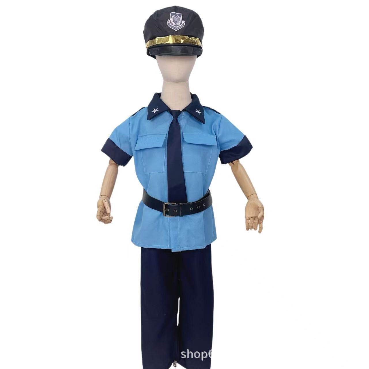 万圣节服装儿童警察角色扮演警察服装表演化妆舞会外贸热销COS详情3