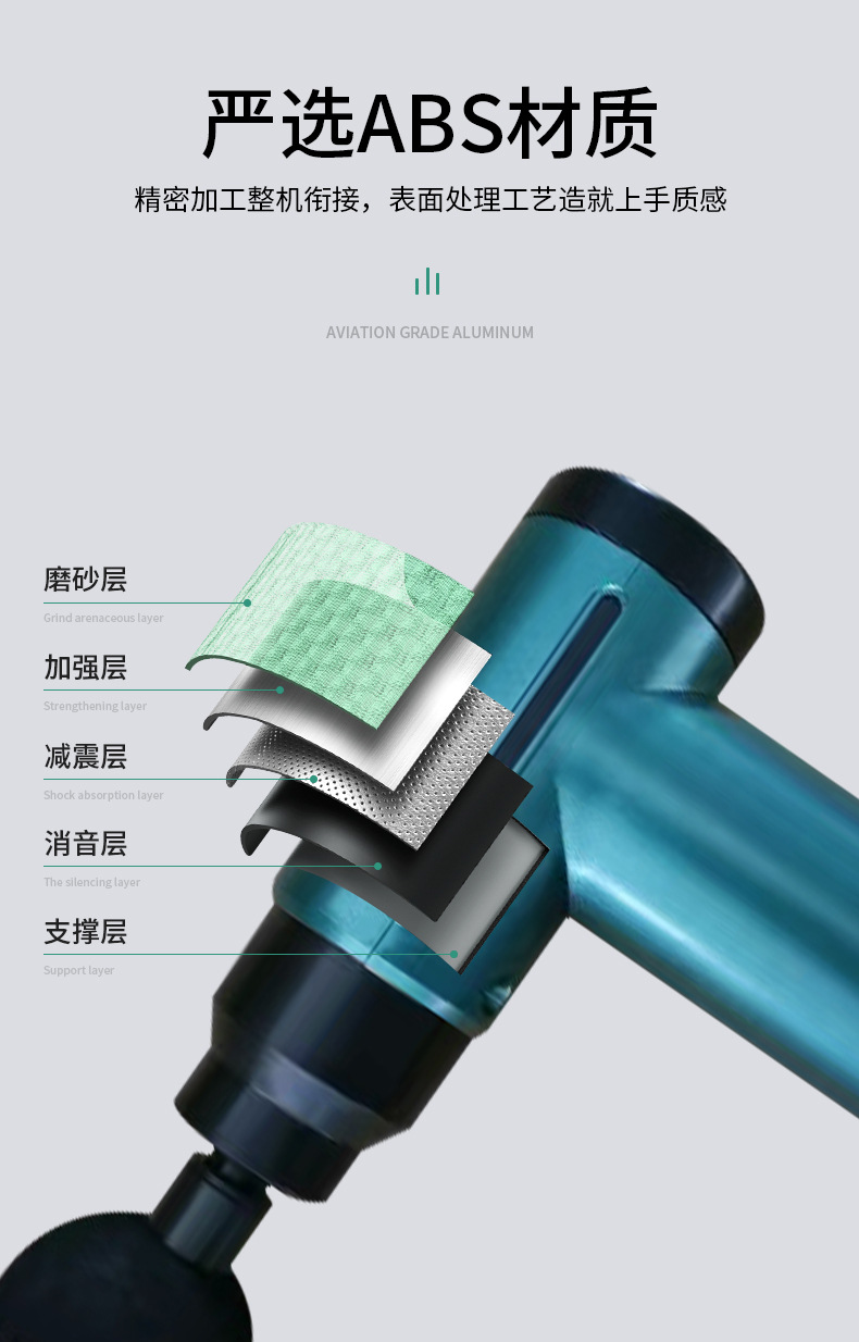 筋膜枪肌肉放松按摩器智能迷你震动冲击枪便携电动全身按摩枪批发详情9