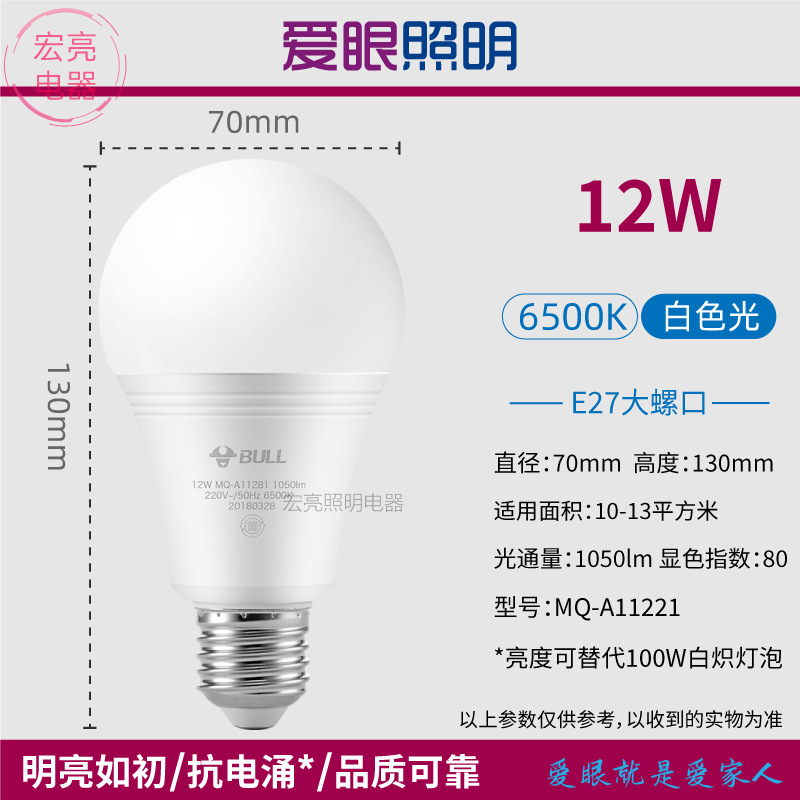 公灯牛泡ledE27E14螺口球泡柱形灯泡节能省电超亮护眼家商用通用详情10