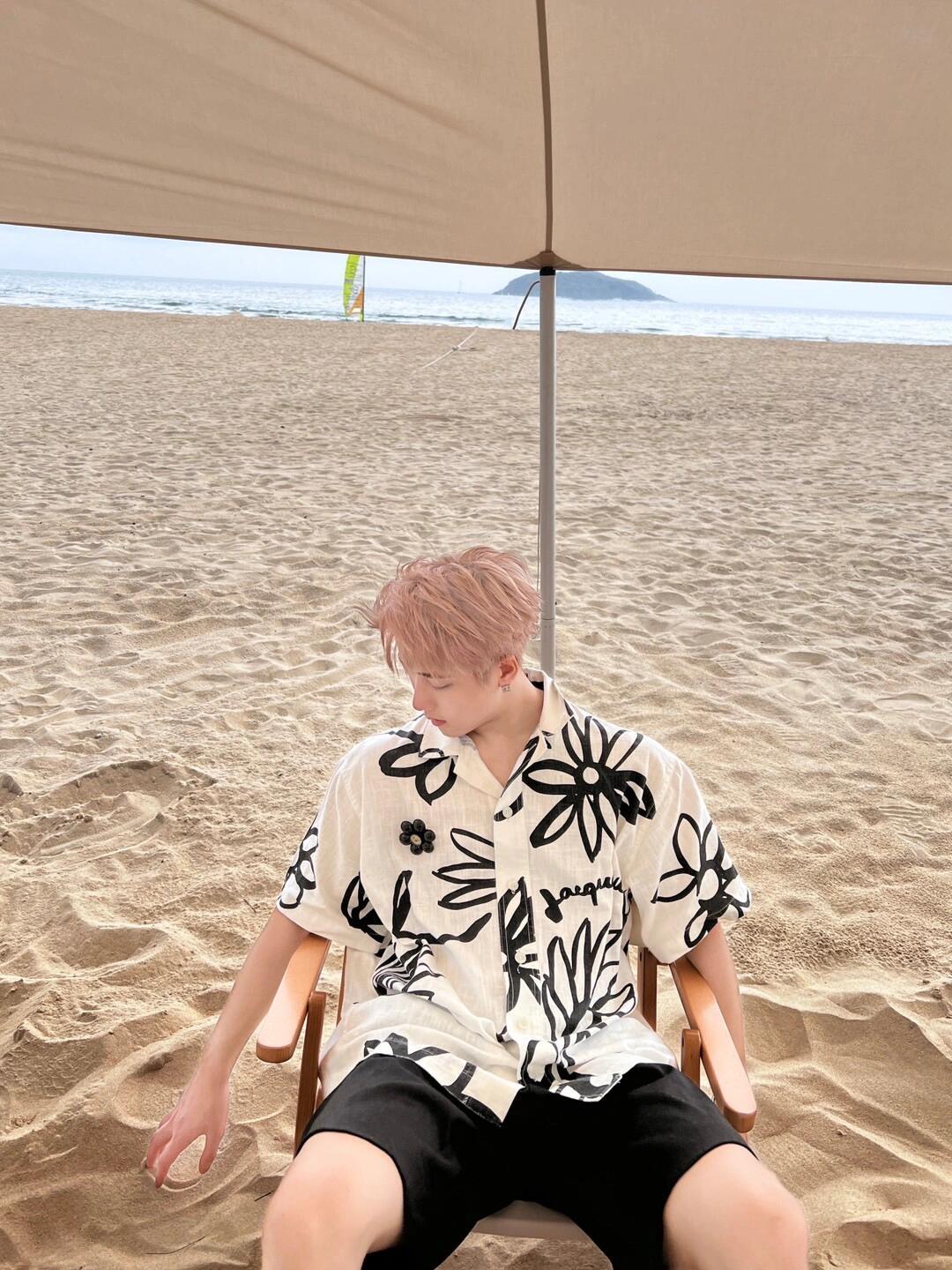 海边度假男装古巴领冰丝沙滩花衬衫短袖男夏季泰国三亚穿搭海岛服详情3