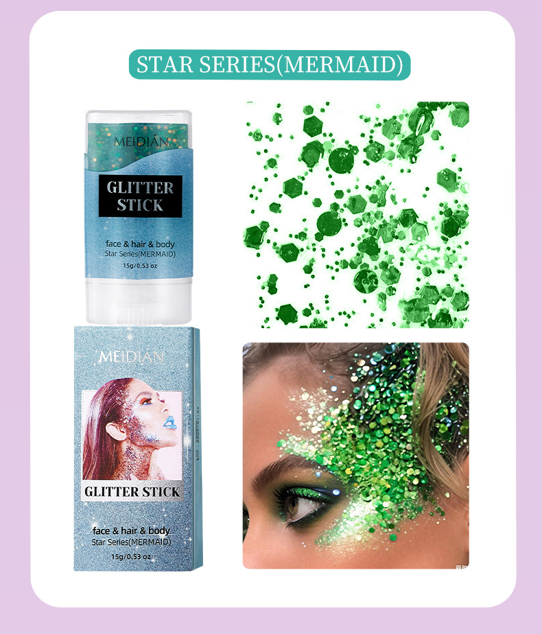 【跨境专供】魅点闪光棒闪光粉金银钻星石粉极光粉舞会氛围感批发详情14